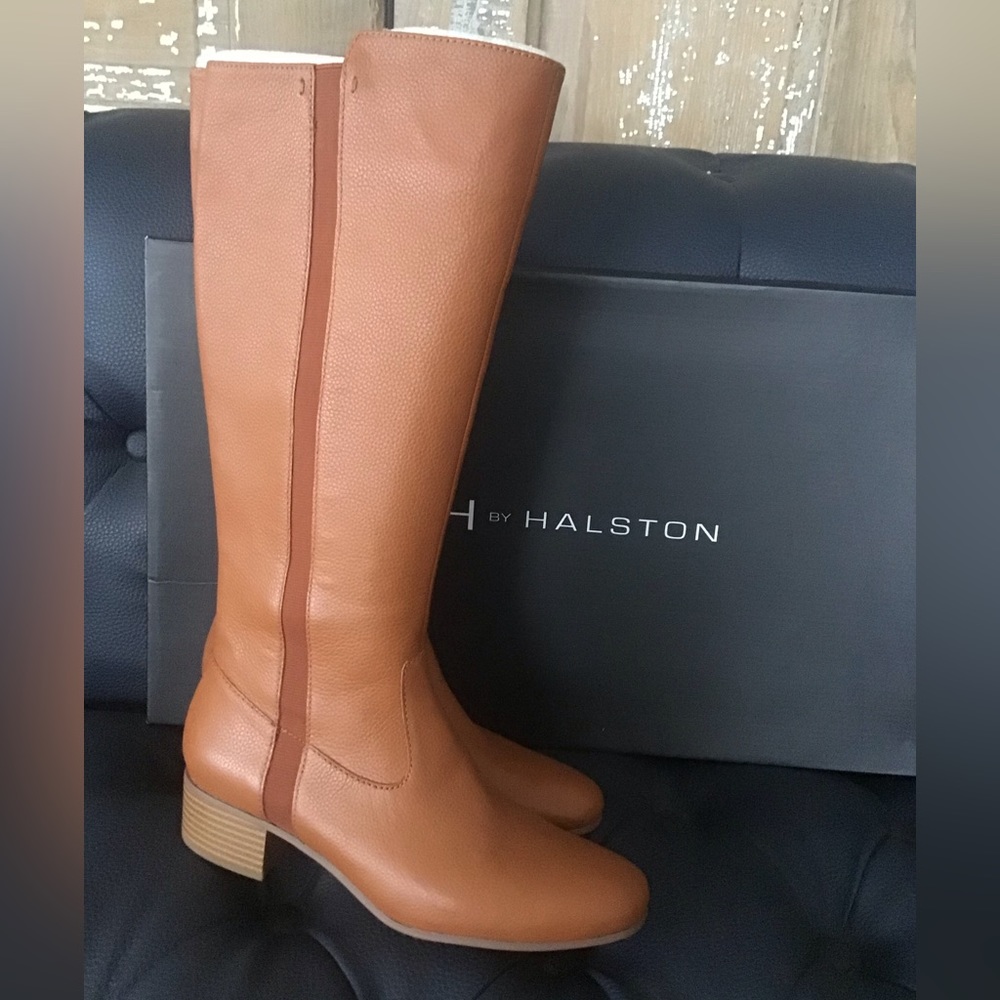 H by Halston Sienna Brown Leather Chelsea Style Sasha Riding Boot 7 NEW